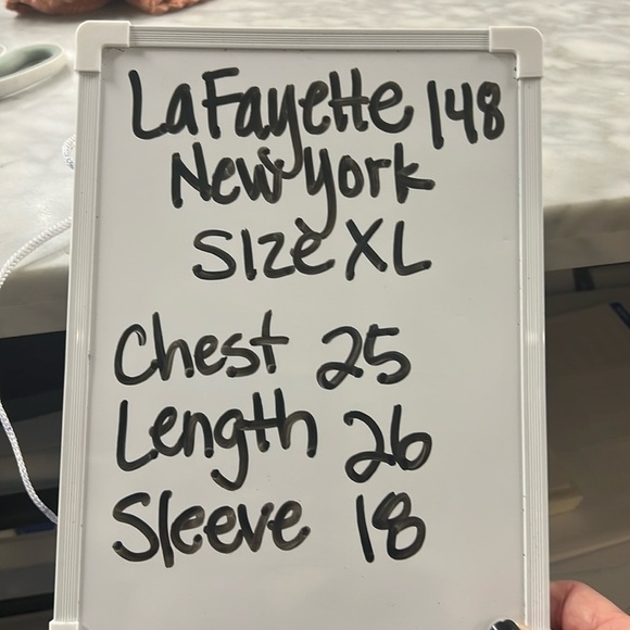 Lafayette 148 New York Chambray Linen Open Front Collared Jacket Blazer XL - Picture 8 of 11